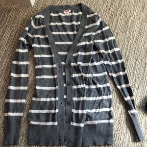 Stripped cardigan sweater